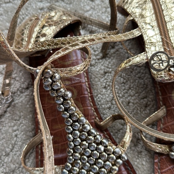 Sam Edelman Golden Sandals Size 9.5 - Picture 3 of 4